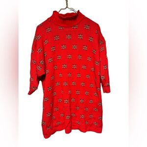 Authentic Vintage Red Sweater Dress Christmas Large/XL